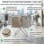 Stendino da Balcone in Metallo (L. 18 Metri) Stendibiancheria da Balcone per Esterno e Interno, Stendi Biancheria Salvaspazio Pieghevole Richiudibile