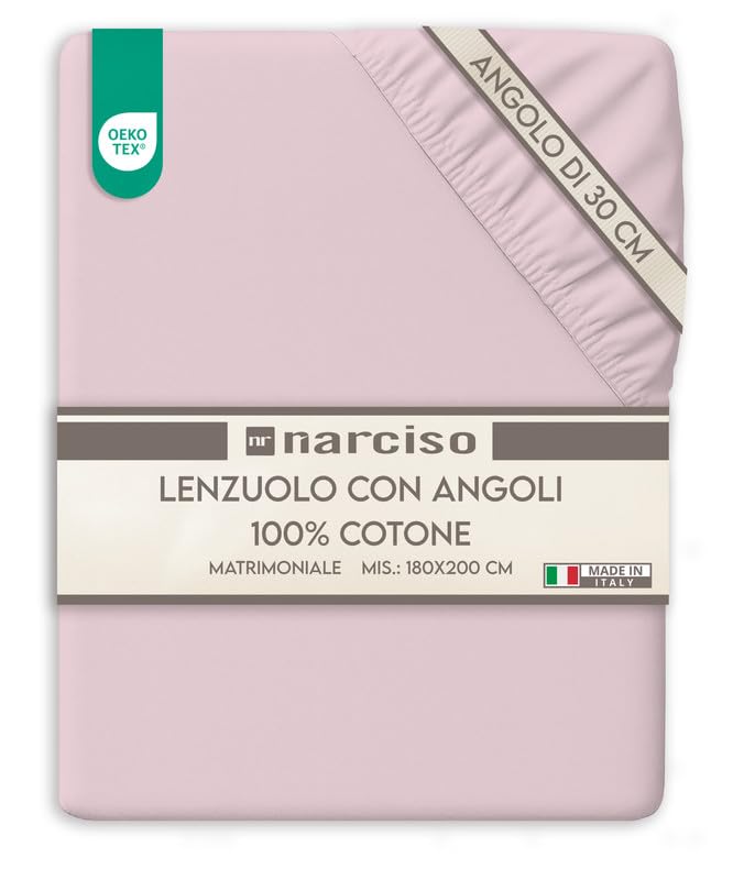 Lenzuolo con Angoli Traspirante ed Anallergico, Biancheria da Letto Made in Italy - 3 TAGLIE