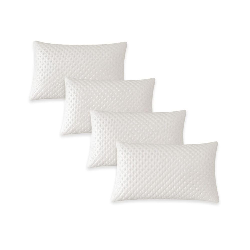 Set Copricuscini Letto con Zip, Copricuscino 50x80 Massaggiante 4 Stagioni, Tessuto Anallergico, Antiacaro, Igienico, Traspirante e Perfetto per Tutte Le Stagioni, Copri Cuscini