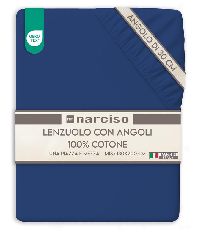 Lenzuolo con Angoli Traspirante ed Anallergico, Biancheria da Letto Made in Italy