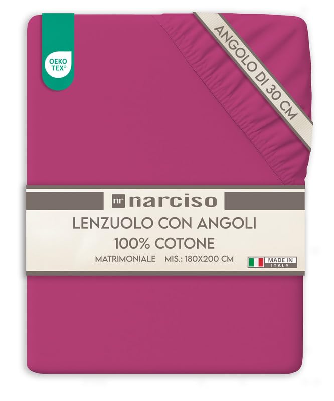Lenzuolo con Angoli Traspirante ed Anallergico, Biancheria da Letto Made in Italy - 3 TAGLIE