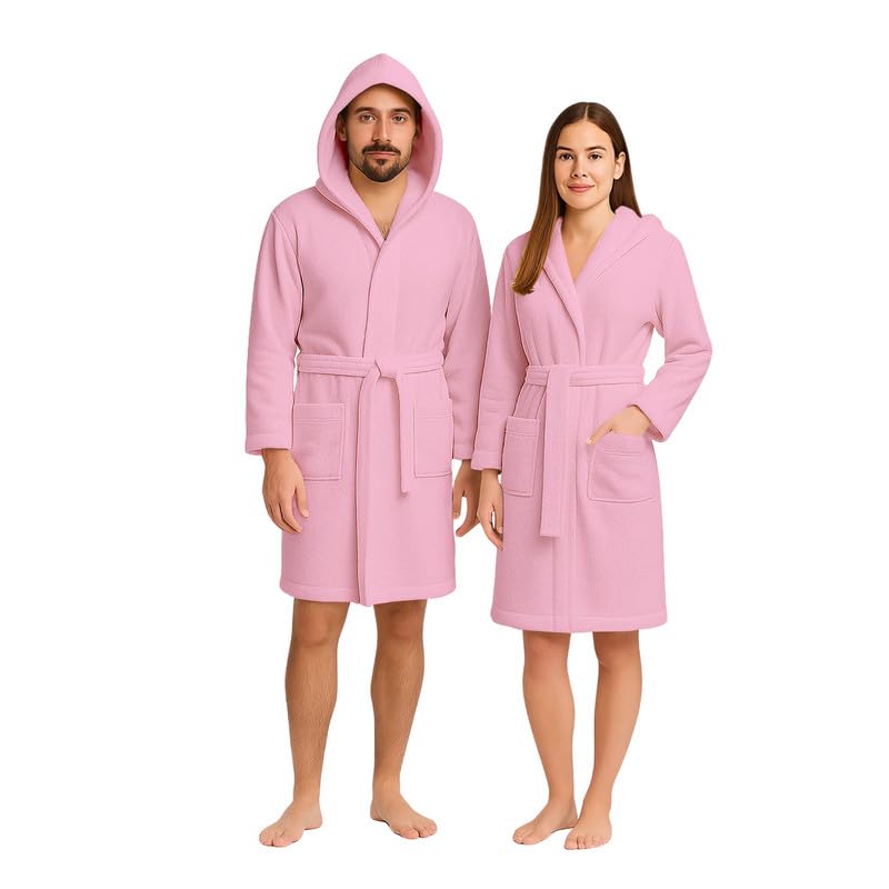 Accappatoio UNISEX Spugna con Cappuccio, Cotone Supreme Quality, Alto Potere Asciugante per Piscina, Palestra, Casa, Ospiti