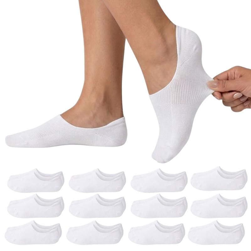 Calzini Fantasmini Unisex, Invisibili, in Cotone Traspirante, Salvapiede per Mocassini e Scarpe Basse