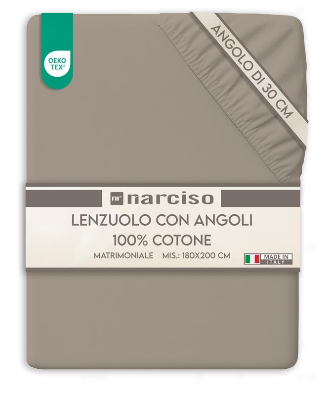 Lenzuolo con Angoli Traspirante ed Anallergico, Biancheria da Letto Made in Italy - 3 TAGLIE