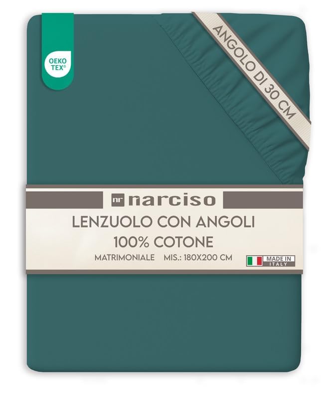 Lenzuolo con Angoli Traspirante ed Anallergico, Biancheria da Letto Made in Italy - 3 TAGLIE