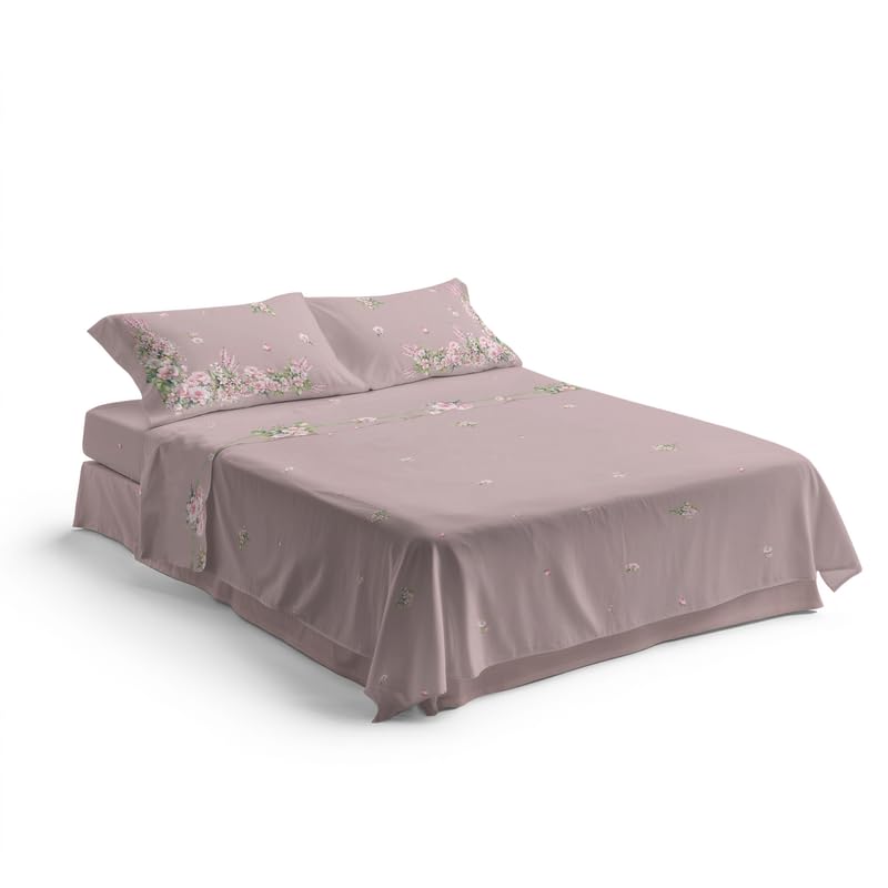 Lenzuola 100% Cotone Stampate con Fantasie Originali Realizzate e Stampate in Italia con Inchiostro Sicuro per la Pelle, Completo Letto Matrimoniale 4 Pezzi