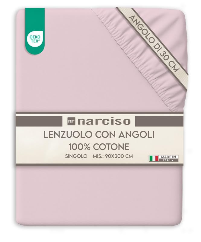 Lenzuolo con Angoli Traspirante ed Anallergico, Biancheria da Letto Made in Italy