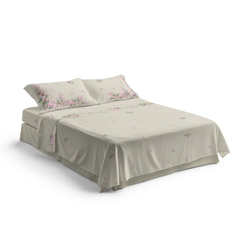 Lenzuola 100% Cotone Stampate con Fantasie Originali Realizzate e Stampate in Italia con Inchiostro Sicuro per la Pelle, Completo Letto Matrimoniale 4 Pezzi