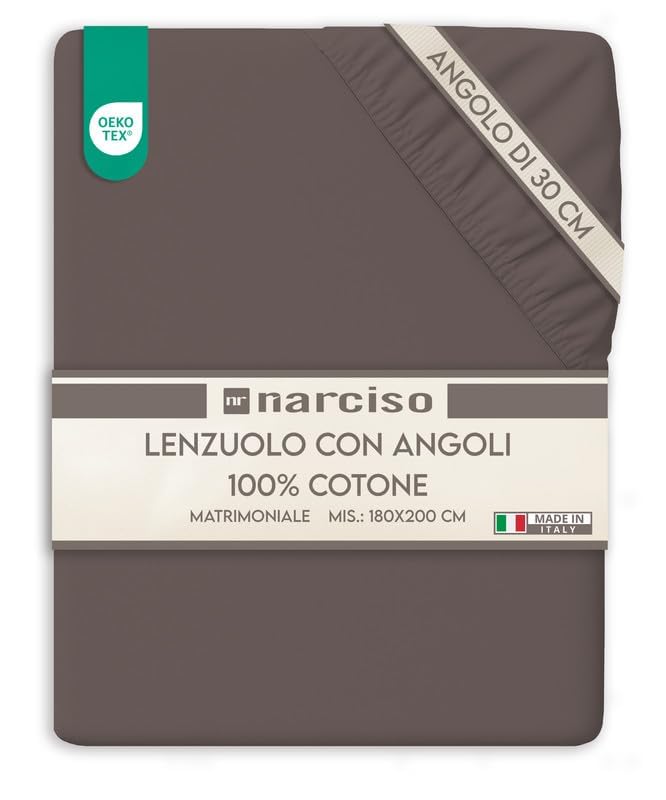 Lenzuolo con Angoli Traspirante ed Anallergico, Biancheria da Letto Made in Italy - 3 TAGLIE