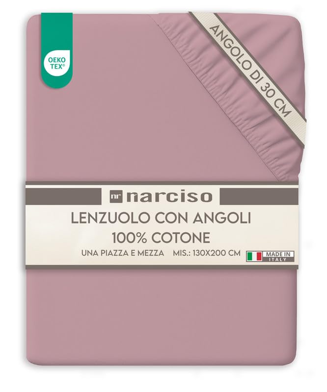 Lenzuolo con Angoli Traspirante ed Anallergico, Biancheria da Letto Made in Italy