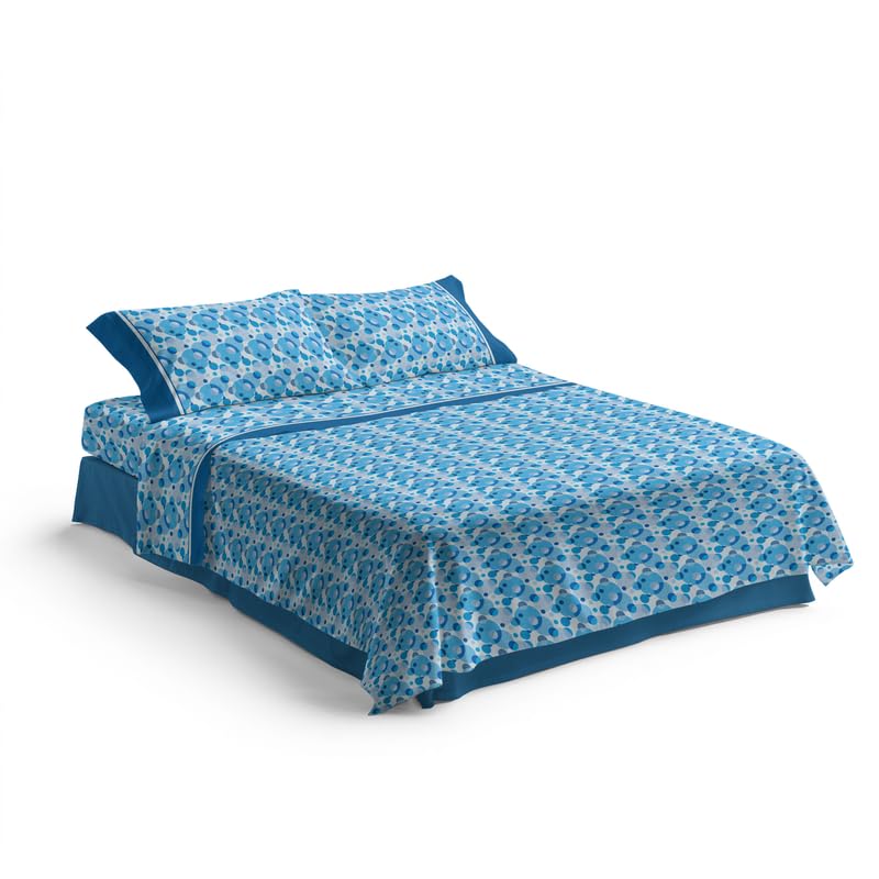 Lenzuola 100% Cotone Stampate con Fantasie Originali Realizzate e Stampate in Italia con Inchiostro Sicuro per la Pelle, Completo Letto Matrimoniale 4 Pezzi