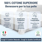 Lenzuolo con Angoli Traspirante ed Anallergico, Biancheria da Letto Made in Italy