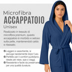 Accappatoio UNISEX Microfibra con Tasche Cappuccio e Cintura, Ideale per Casa, Viaggio, Palestra, Tessuto Morbido e Comodo, da S a XXL