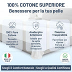 Lenzuolo con Angoli Traspirante ed Anallergico, Biancheria da Letto Made in Italy
