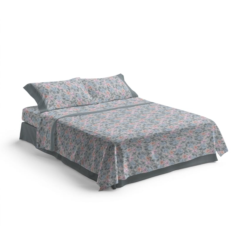 Lenzuola 100% Cotone Stampate con Fantasie Originali Realizzate e Stampate in Italia con Inchiostro Sicuro per la Pelle, Completo Letto Matrimoniale 4 Pezzi