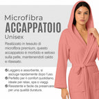 Accappatoio UNISEX Microfibra con Tasche Cappuccio e Cintura, Ideale per Casa, Viaggio, Palestra, Tessuto Morbido e Comodo, da S a XXL