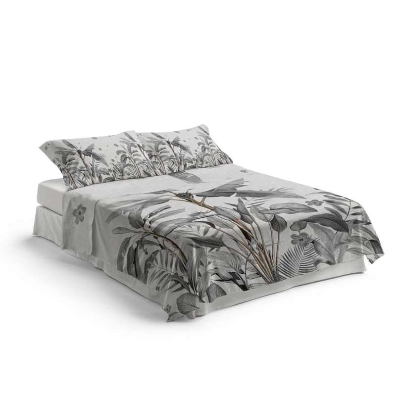 Lenzuola 100% Cotone Stampate con Fantasie Originali Realizzate e Stampate in Italia con Inchiostro Sicuro per la Pelle, Completo Letto Matrimoniale 4 Pezzi