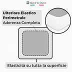 Coprimaterasso Impermeabile in Spugna con Bordi in Fibra Estendibile per Adattarsi al Materasso, Per Materassi Alti fino a 30 cm, Certificato OEKO-TEX STANDARD 100 - DISPONIBILE IN TUTTE LE TAGLIE