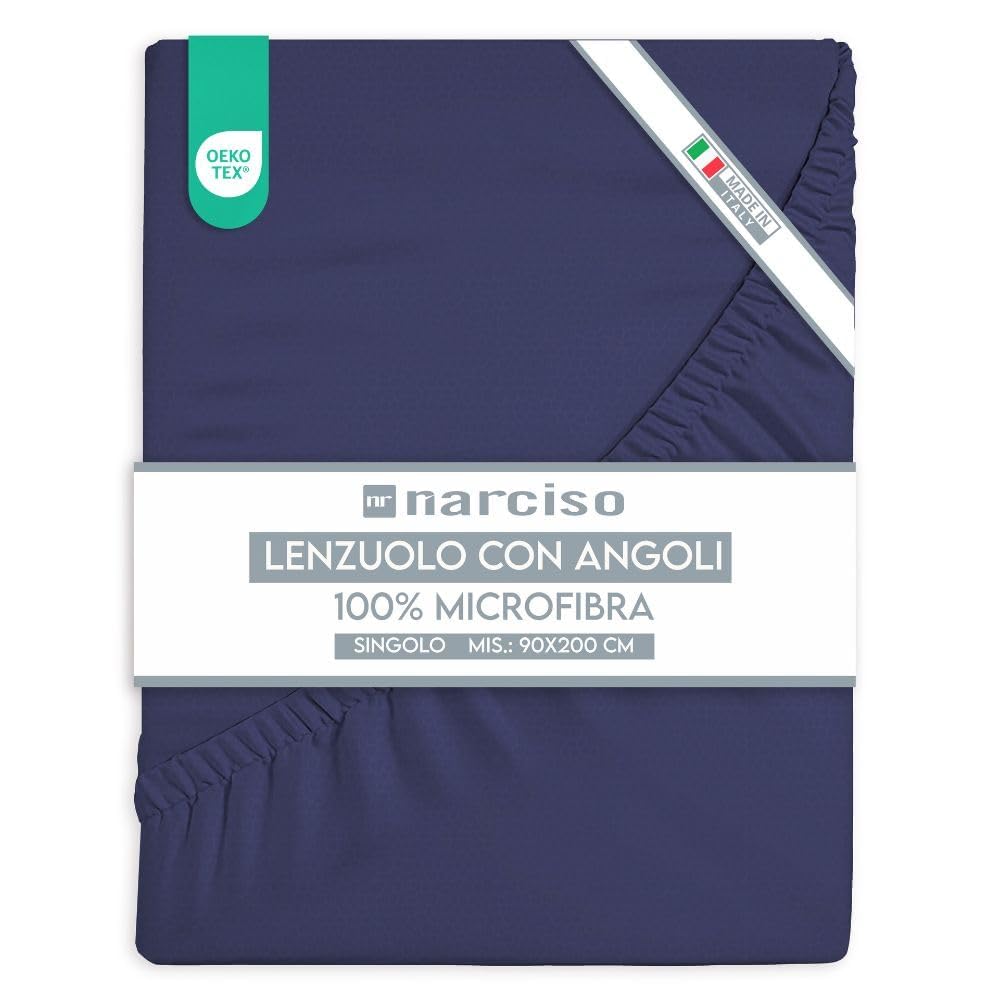 Lenzuolo con Angoli in Microfibra Tinta Unita Embossed, Lenzuola Sotto con Angoli Traspirante ed Anallergica, Biancheria da Letto Made in Italy