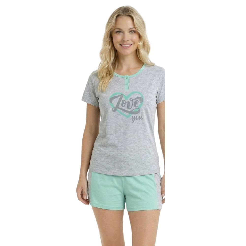 Pigiama Donna Cotone Leggero Corto con Design Unici per Estate e Mezza Stagione, Taglie da S a XL