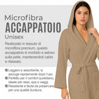 Accappatoio UNISEX Microfibra con Tasche Cappuccio e Cintura, Ideale per Casa, Viaggio, Palestra, Tessuto Morbido e Comodo, da S a XXL