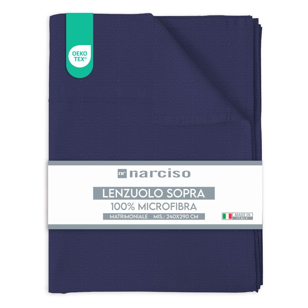 Lenzuolo Sopra in Microfibra Tinta Unita Embossed, Traspirante, MADE IN ITALY