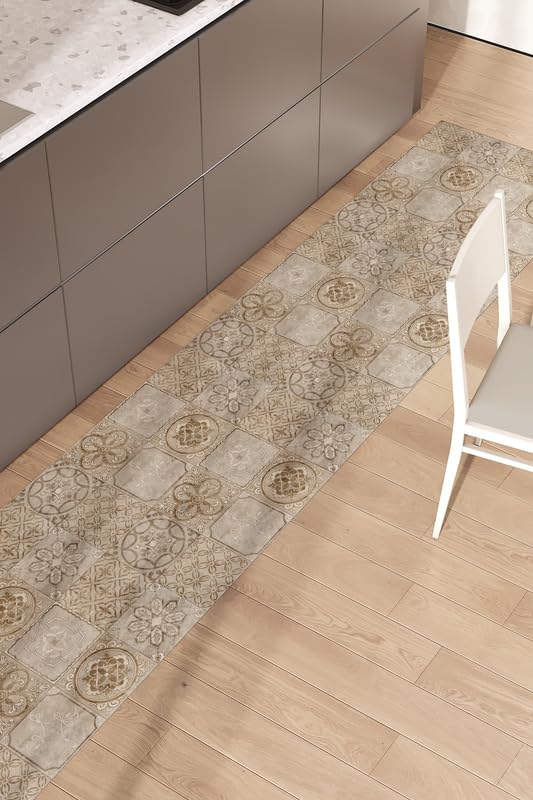 Tappeto Cucina Antiscivolo Lavabile 100% Vinile Gommato Antimacchia, Passatoia Cucina Antiscivolo Lavabile, Tappeti Runner Disponibili in Varie Metrature