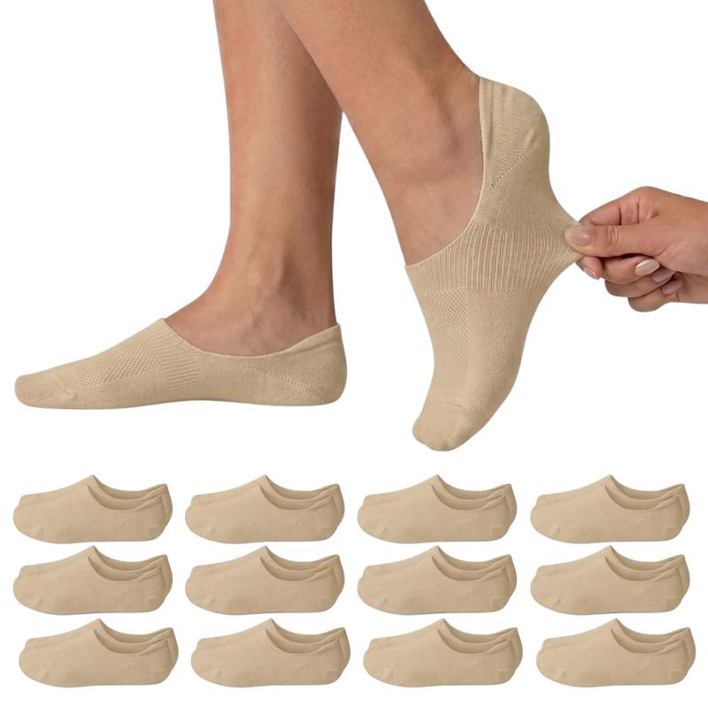 Calzini Fantasmini Unisex, Invisibili, in Cotone Traspirante, Salvapiede per Mocassini e Scarpe Basse
