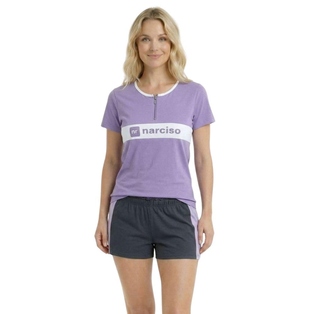 Pigiama Donna Cotone Leggero Corto con Design Unici per Estate e Mezza Stagione, Taglie da S a XL