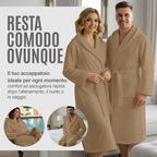 Accappatoio UNISEX Microfibra con Tasche Cappuccio e Cintura, Ideale per Casa, Viaggio, Palestra, Tessuto Morbido e Comodo, da S a XXL