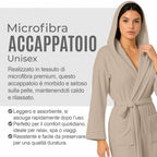 Accappatoio UNISEX Microfibra con Tasche Cappuccio e Cintura, Ideale per Casa, Viaggio, Palestra, Tessuto Morbido e Comodo, da S a XXL