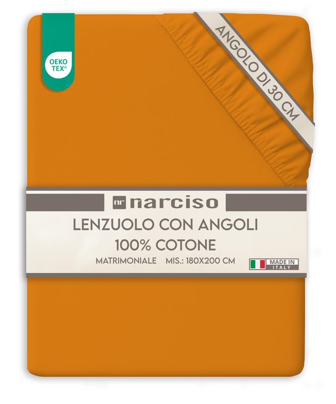 Lenzuolo con Angoli Traspirante ed Anallergico, Biancheria da Letto Made in Italy - 3 TAGLIE