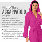 Accappatoio UNISEX Microfibra con Tasche Cappuccio e Cintura, Ideale per Casa, Viaggio, Palestra, Tessuto Morbido e Comodo, da S a XXL