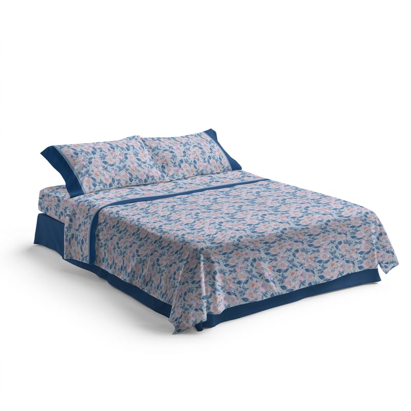 Lenzuola 100% Cotone Stampate con Fantasie Originali Realizzate e Stampate in Italia con Inchiostro Sicuro per la Pelle, Completo Letto Matrimoniale 4 Pezzi