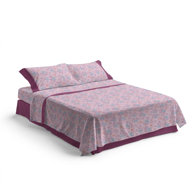 Lenzuola 100% Cotone Stampate con Fantasie Originali Realizzate e Stampate in Italia con Inchiostro Sicuro per la Pelle, Completo Letto Matrimoniale 4 Pezzi