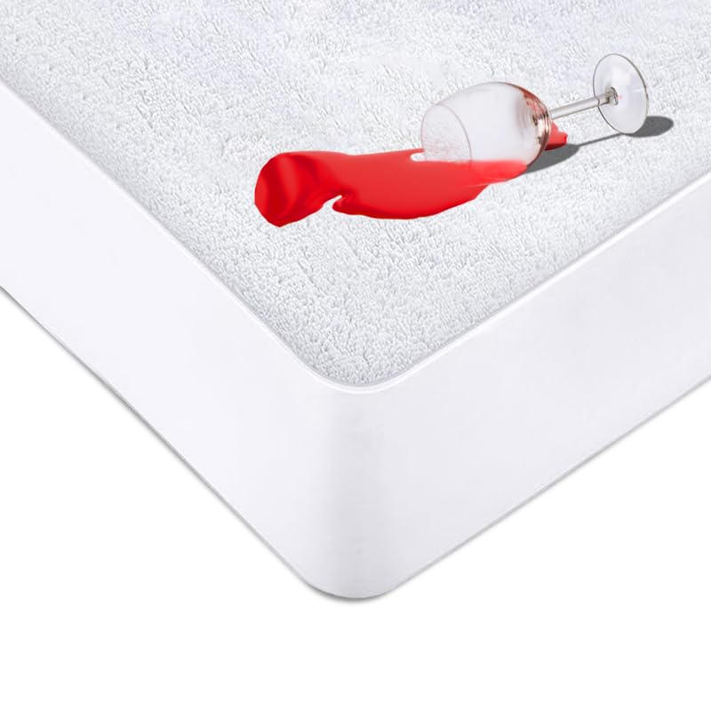 Coprimaterasso Impermeabile in Spugna con Bordi in Fibra Estendibile per Adattarsi al Materasso, Per Materassi Alti fino a 30 cm, Certificato OEKO-TEX STANDARD 100 - DISPONIBILE IN TUTTE LE TAGLIE
