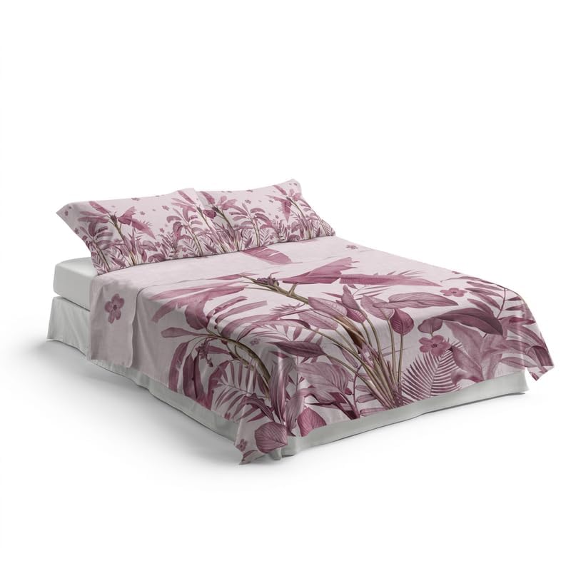 Lenzuola 100% Cotone Stampate con Fantasie Originali Realizzate e Stampate in Italia con Inchiostro Sicuro per la Pelle, Completo Letto Matrimoniale 4 Pezzi