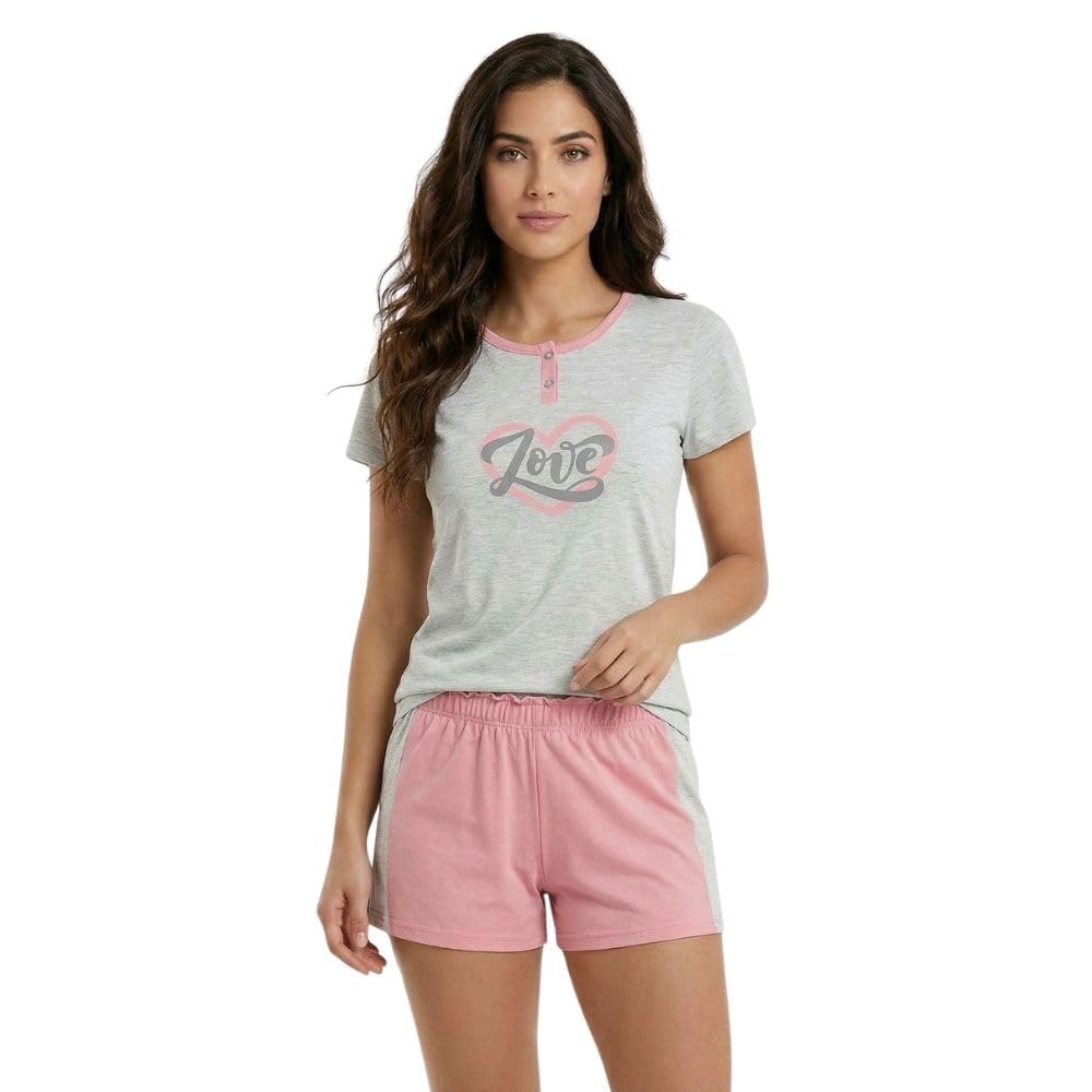 Pigiama Donna Cotone Leggero Corto con Design Unici per Estate e Mezza Stagione, Taglie da S a XL