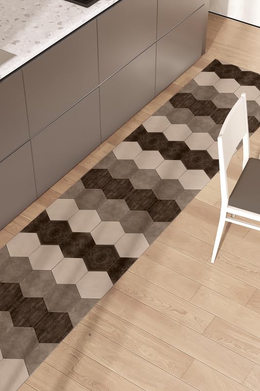 Tappeto Cucina Antiscivolo Lavabile 100% Vinile Gommato Antimacchia, Passatoia Cucina Antiscivolo Lavabile, Tappeti Runner Disponibili in Varie Metrature