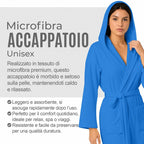 Accappatoio UNISEX Microfibra con Tasche Cappuccio e Cintura, Ideale per Casa, Viaggio, Palestra, Tessuto Morbido e Comodo, da S a XXL