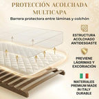 Coprirete Copri Rete Letto Trapuntato, Salvamaterasso Imbottito Anti-Usura Antiacaro e Anallergico, Copri Doghe con Fissaggio agli Angoli Anti-Spostamento - 3 TAGLIE