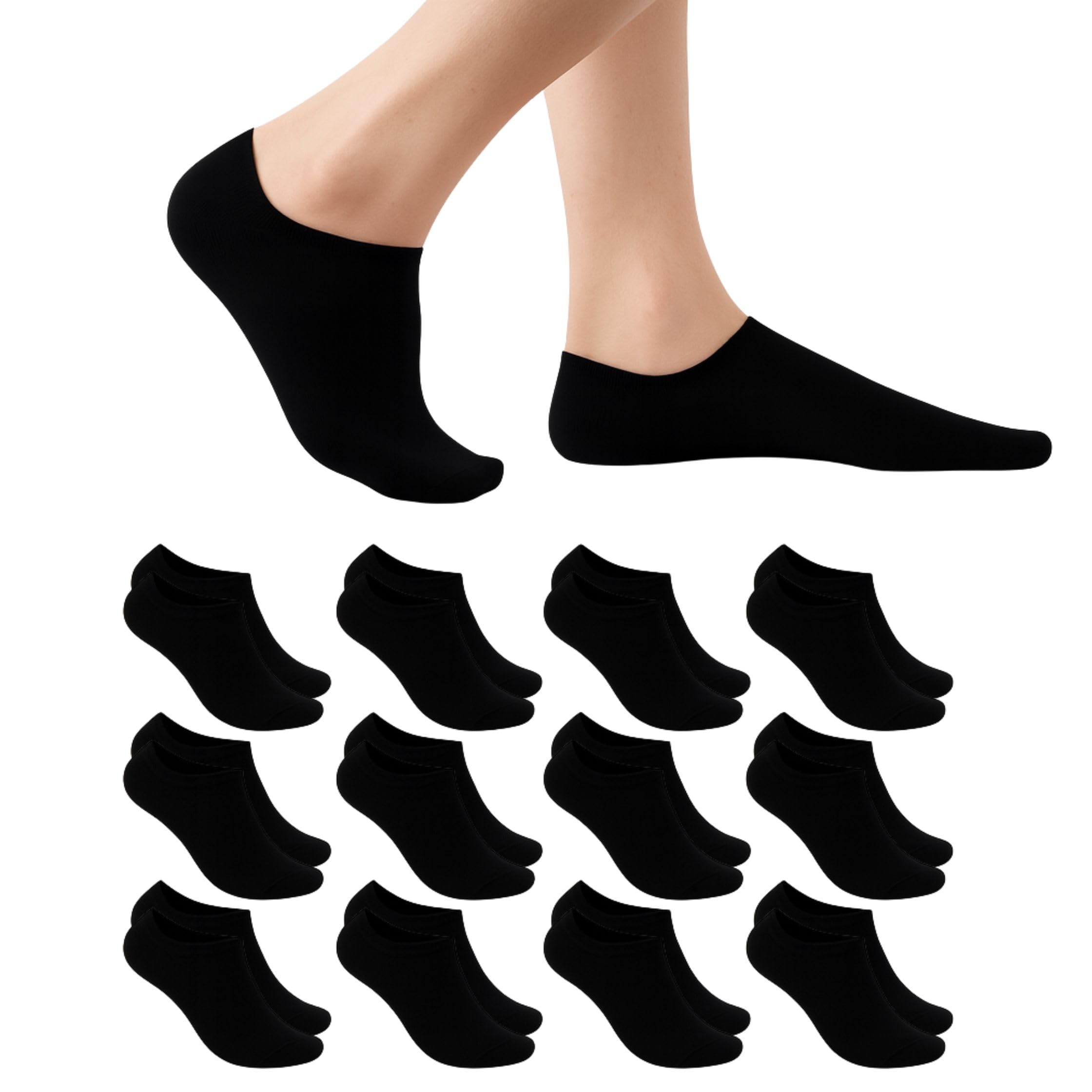 12 Paia Calzini UNISEX Corti in Cotone,  Taglie da 35 a 46, Traspiranti e Resistenti, Si Adattano Perfettamente Grazie alla Presenza di Elastane