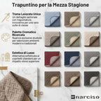 Trapunta Primaverile con Trama Lavorata dal Design Classico, Trapuntino Ideale per la Mezza Stagione, Copriletto Leggero