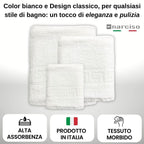 Set Asciugamani Bagno Pezzi per Hotel, B&B e Casa in Cotone, Asciugamani Bianchi Classici (Viso, Doccia, Ospite)