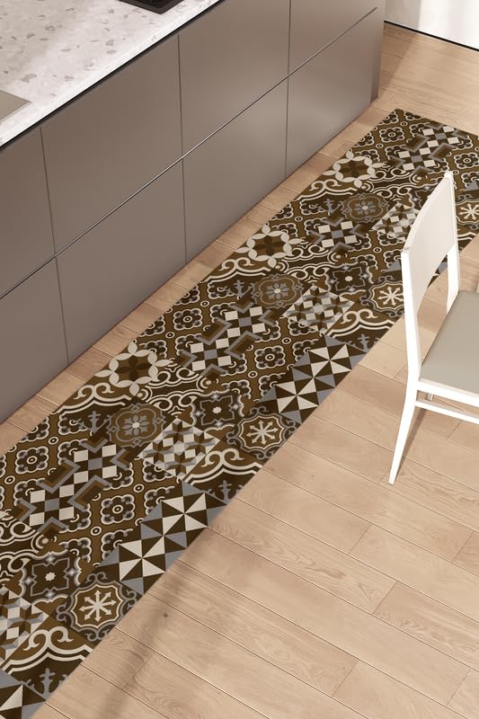Tappeto Cucina Antiscivolo Lavabile 100% Vinile Gommato Antimacchia, Passatoia Cucina Antiscivolo Lavabile, Tappeti Runner Disponibili in Varie Metrature