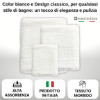 Set Asciugamani Bagno Pezzi per Hotel, B&B e Casa in Cotone, Asciugamani Bianchi Classici (Viso, Doccia, Ospite)