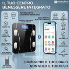 Bilancia Smart con App Multifunzione per Misurare e Registrare l’Andamento del Peso ed Altri Indici Corporei, Bilancia Intelligente con Analisi Corporea Digitale (Fino a 180KG)