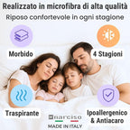 NARCISO Coppia Federe Cuscino Letto 50x80 in Microfibra Embossed
