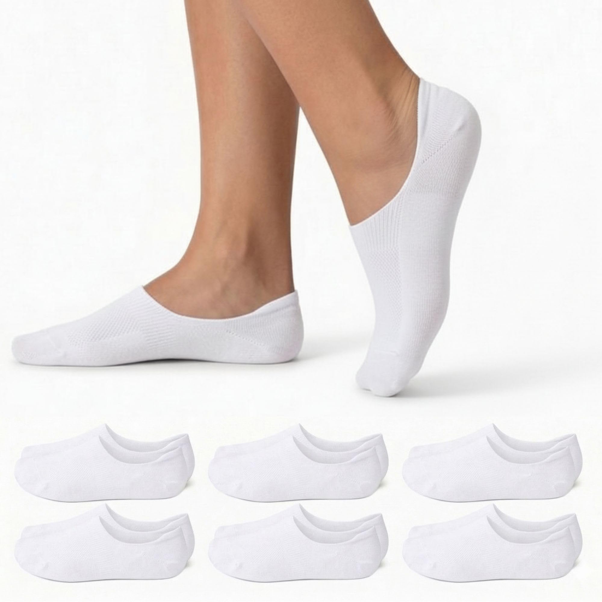 Calzini Fantasmini Unisex, Invisibili, in Cotone Traspirante, Salvapiede per Mocassini e Scarpe Basse
