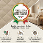Copridivano con Braccioli Made in Italy, Copri Divano Reversibile Realizzato in Microfibra Lavabile Nota per la Resistenza all'Usura Quotidiana, Fissaggio con Laccetti